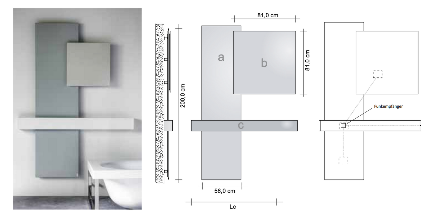 Heizkörper von Tubes: SQUARE Kombination Elektrisch