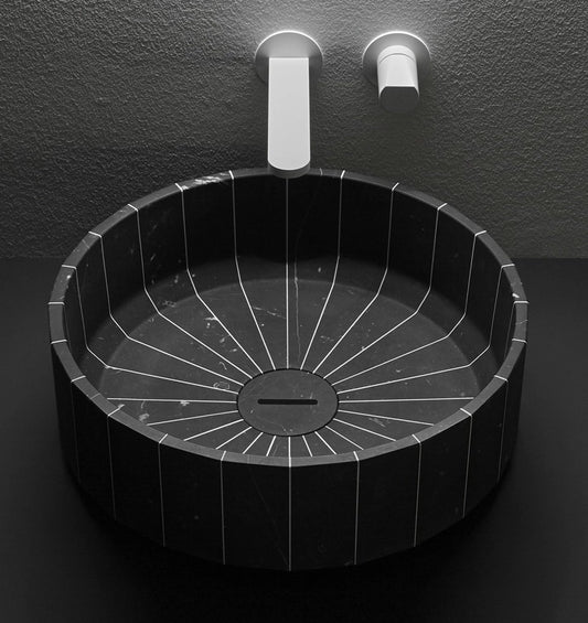 Antonio Lupi Marmor Aufsatzbecken FONTE Black Marquinia